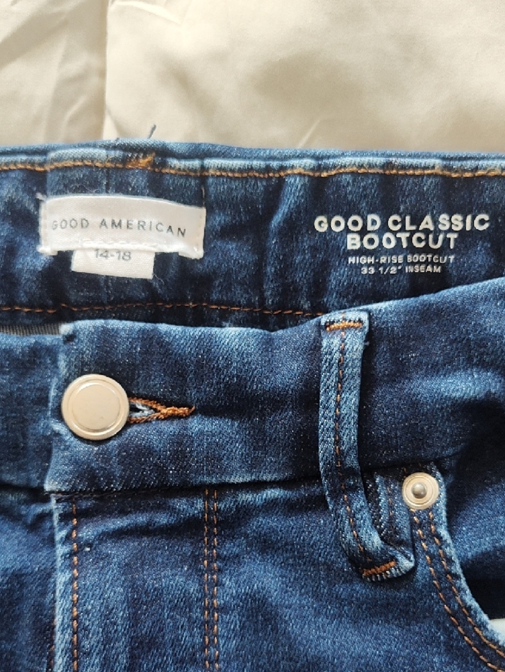 Good American Dark Blue Bootcut Jeans - Picture 3 of 4
